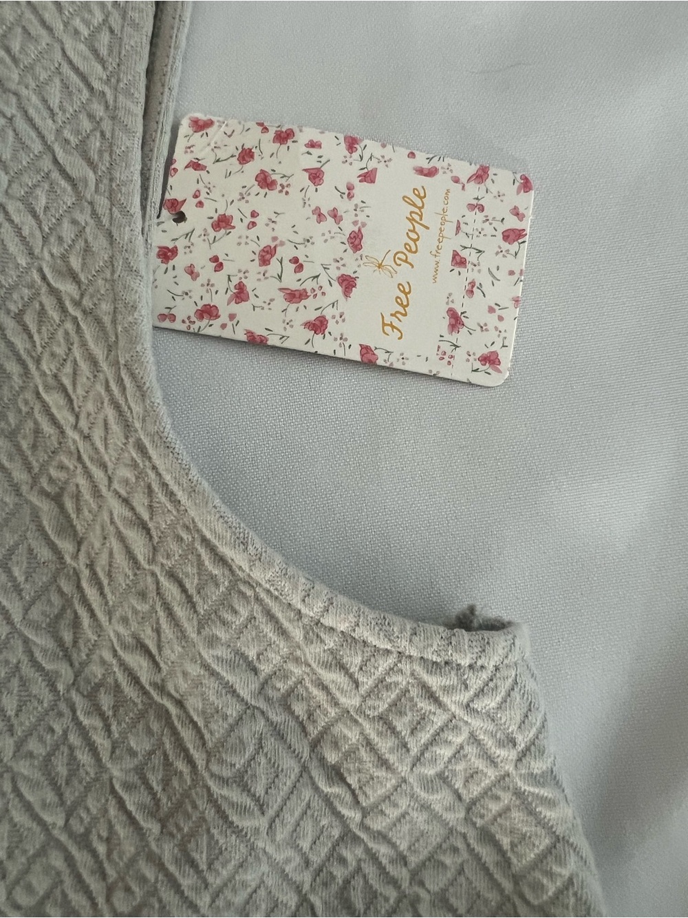 Free people drop waist knit mini dress in grey - Picture 5 of 9